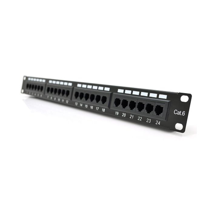 Патч-панель 19" 24хRJ-45 UTP 1U cat.6 Pipo (PP246191U)
