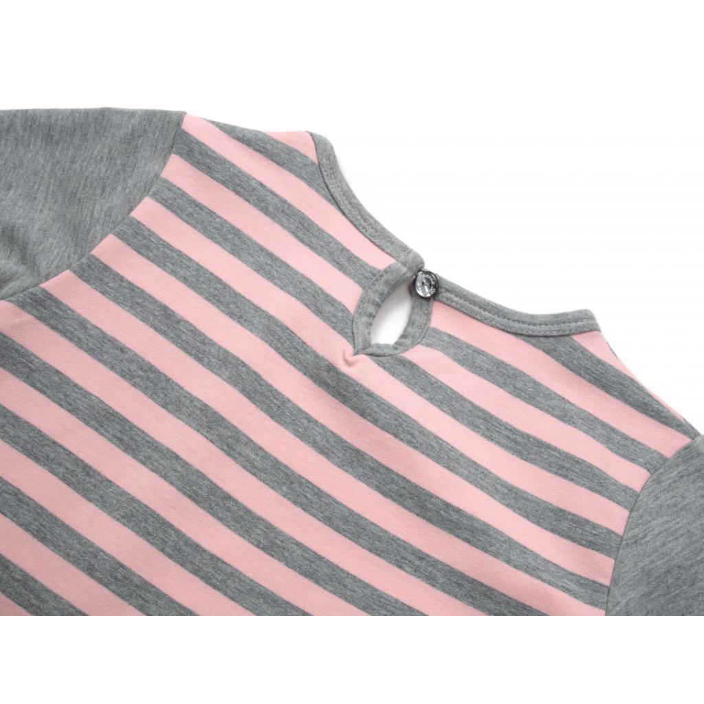 Плаття Breeze в смужку з котиком (8185-104G-pink) зображення 4