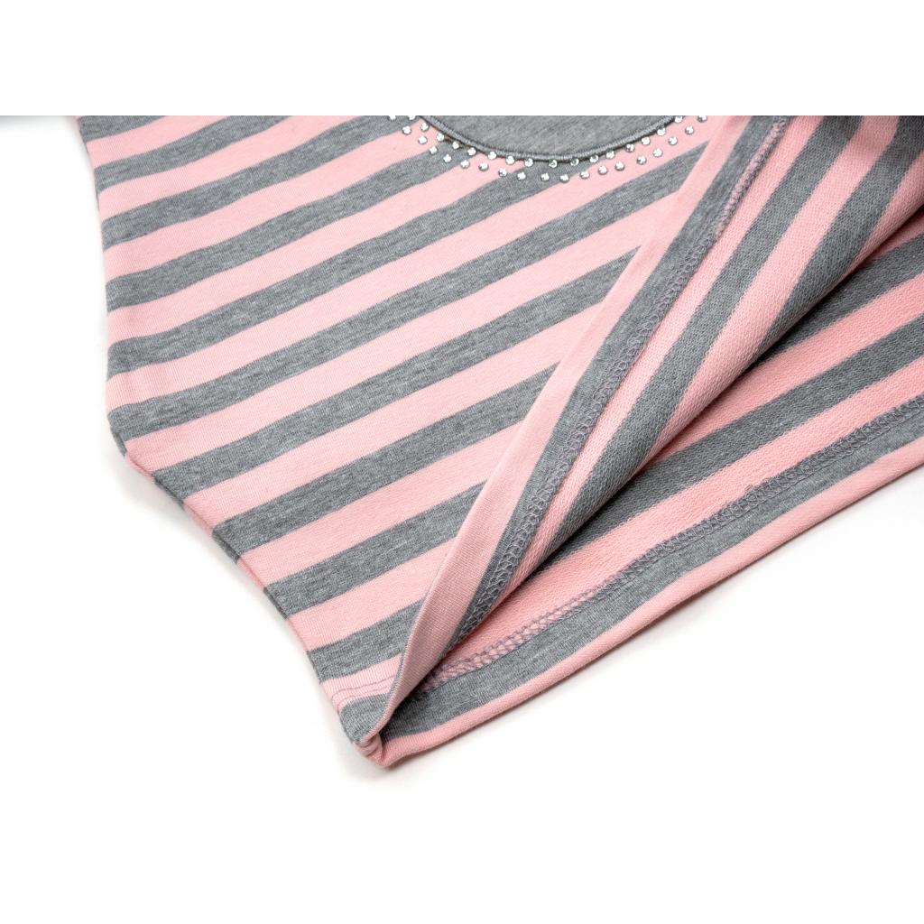 Плаття Breeze в смужку з котиком (8185-104G-pink) зображення 6