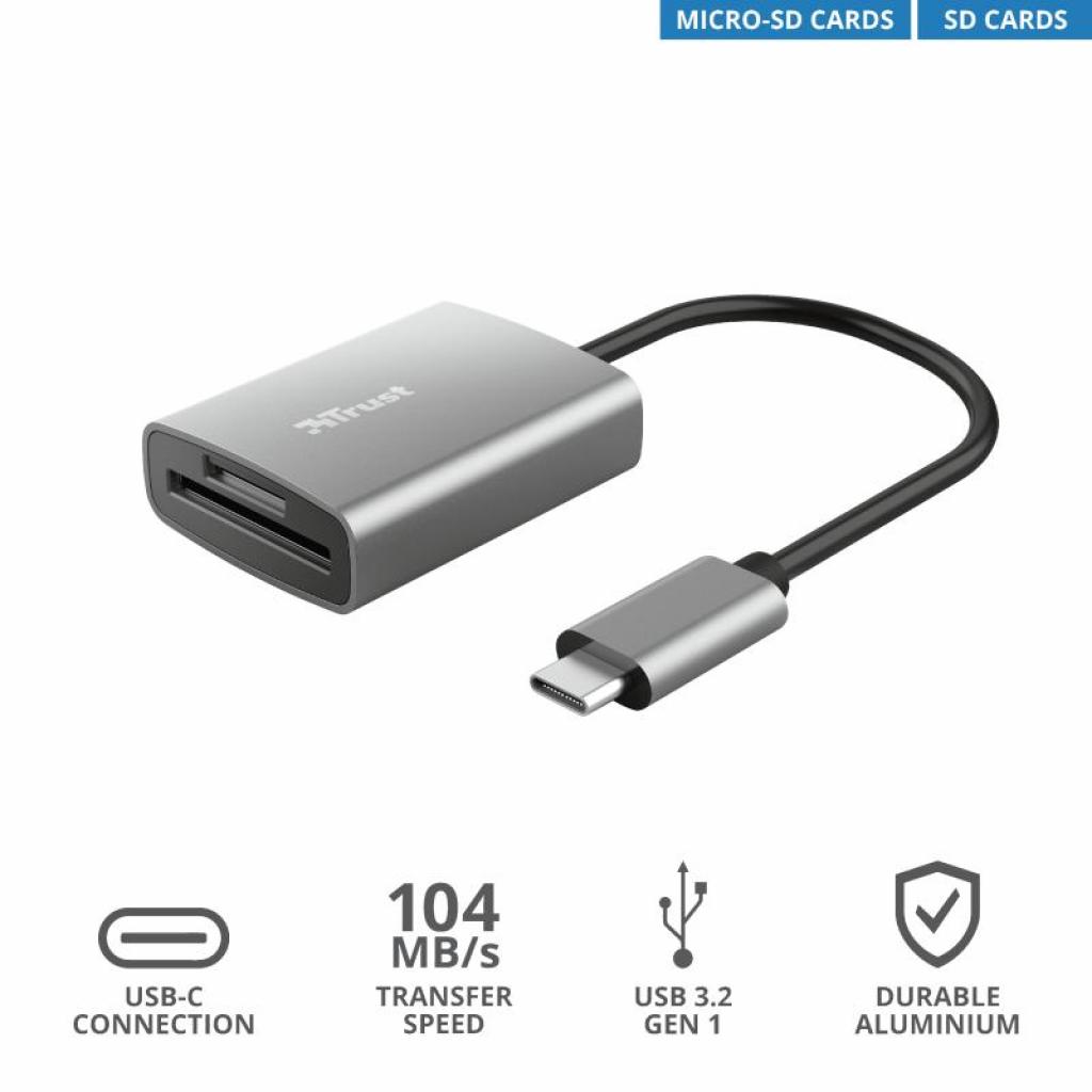 Считыватель флеш-карт Trust Dalyx Fast USB-С Card reader (24136) изображение 10