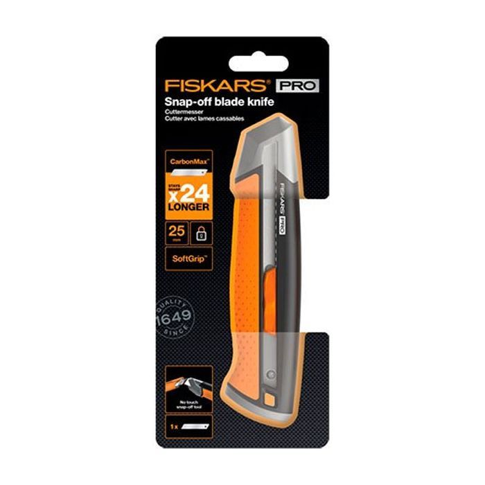 Ніж монтажний Fiskars CarbonMax Snap-Off Knife 25 мм (1027228) зображення 2