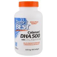 Жирные кислоты Doctor's Best DHA (докозагексаеновая кислота) Глубоководный 500мг, Calamar (DRB-00259)