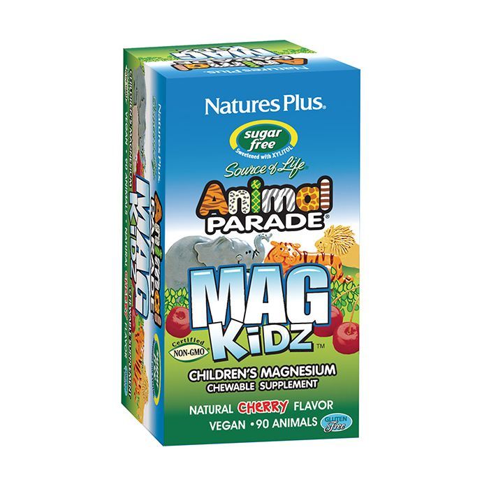 Минералы Natures Plus Магний для Детей без Сахара, Вкус Вишни, Animal Parade, 90 (NAP-29942)