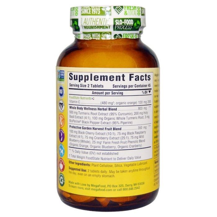 Травы MegaFood Сила куркумы для всего организма, Turmeric Strength for Whol (MGF10009) изображение 2