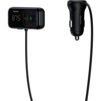 FM модулятор Baseus T typed S-16 wireless MP3 car charger Black (CCTM-D01) зображення 2
