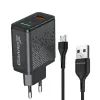 Зарядное устройство Grand-X Fast Charge 3-в-1 QC3.0, FCP, AFC, 18W + cable microUSB (CH-650M)