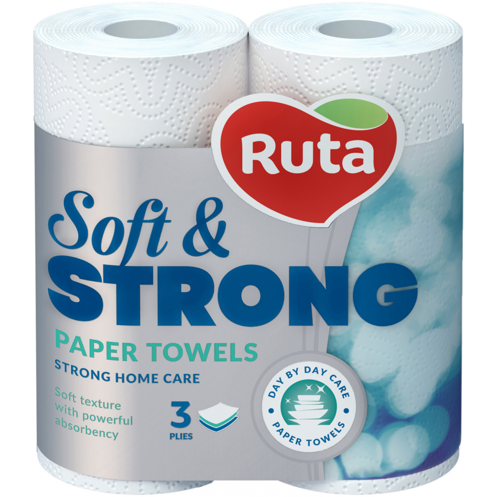 Бумажные полотенца Ruta Soft & Strong 3 слоя 2 рулона (4820023748651)