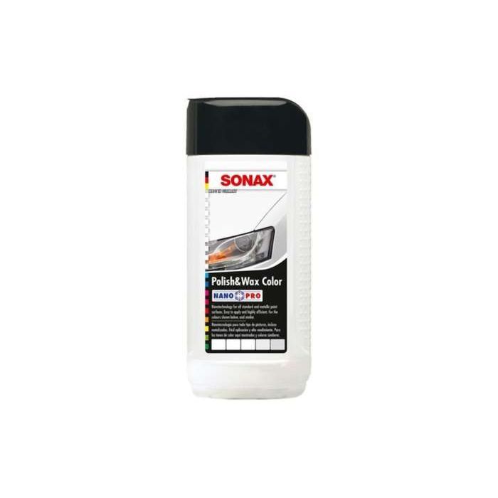 Автополіроль Sonax з воском кольоровий білий (250мл) NanoPro (296041)