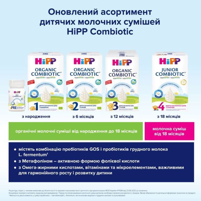 Дитяча суміш HiPP молочна Organic Combiotic 1 початкова 500 г (9062300138747) зображення 11