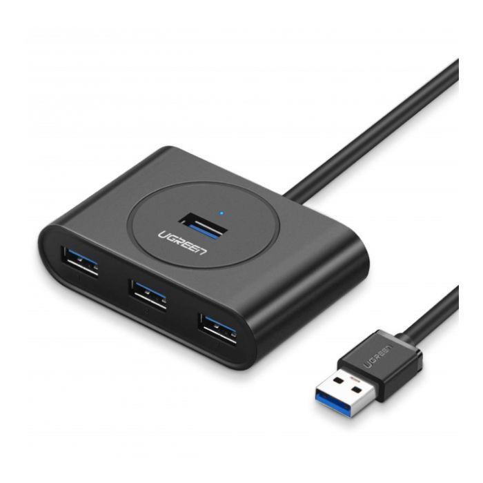 Концентратор Ugreen 4-port 1m USB 3.0 Active CR113 black (20291)