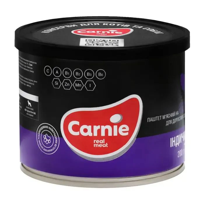 Консервы для собак Carnie Dog мясной паштет с индейкой 200 г (4820255190167)