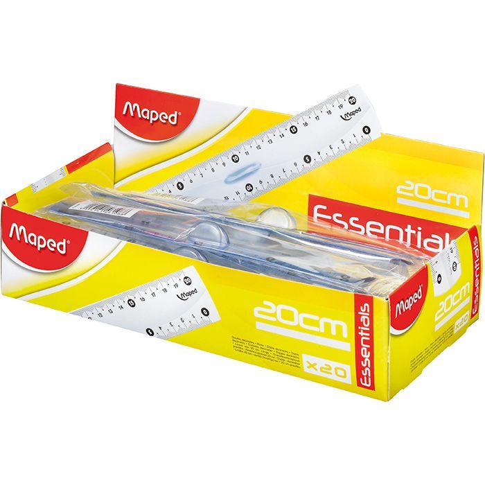 Лінійка Maped пластикова ESSENTIALS, 20см, двостороння шкала, прозорий (MP.146108) зображення 2