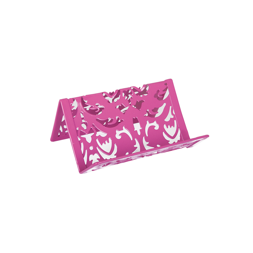 Подставка для визиток Buromax BAROCCO, металлическая, розовая (BM.6226-10)