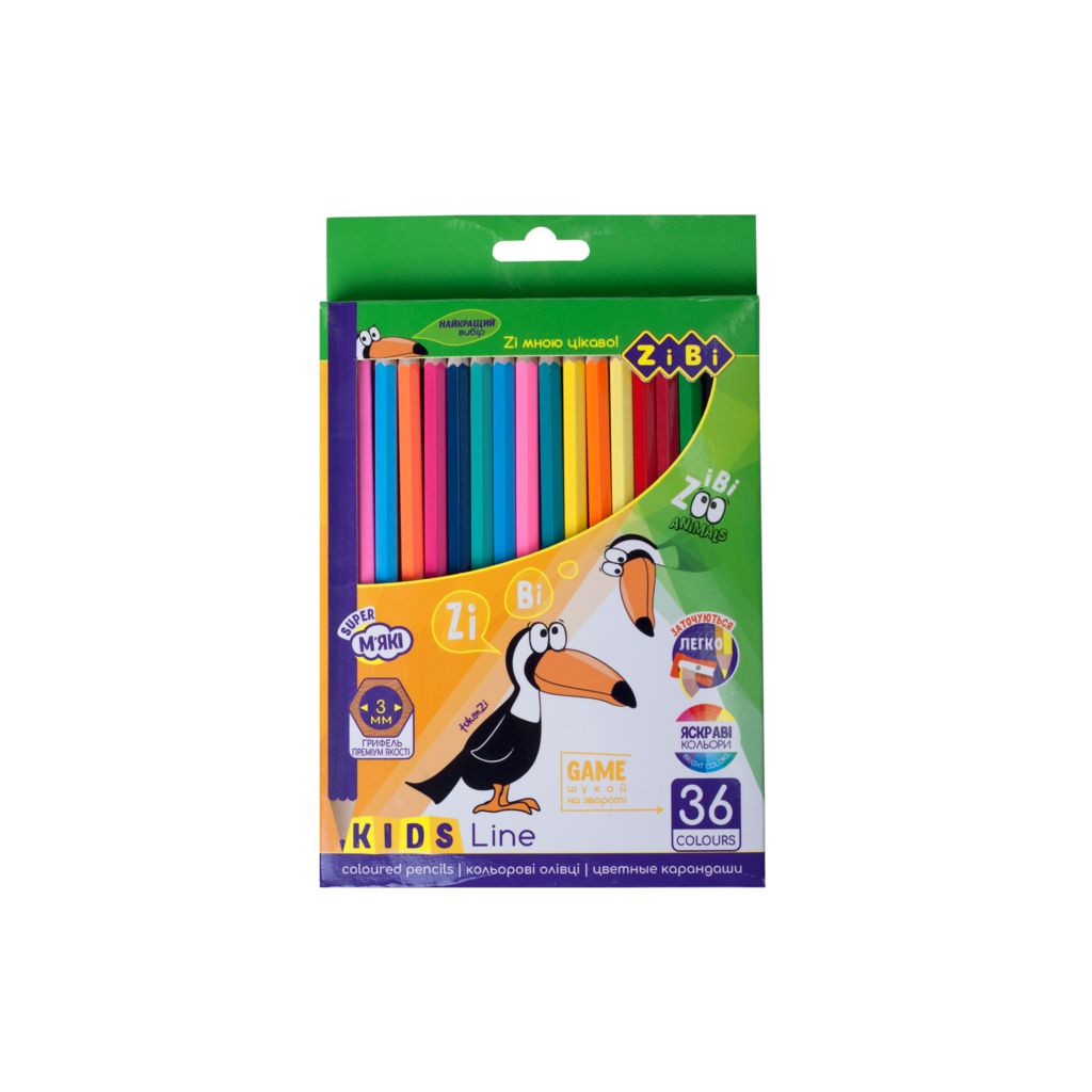 Карандаши цветные ZiBi Kids line 36 кольорів (ZB.2417)