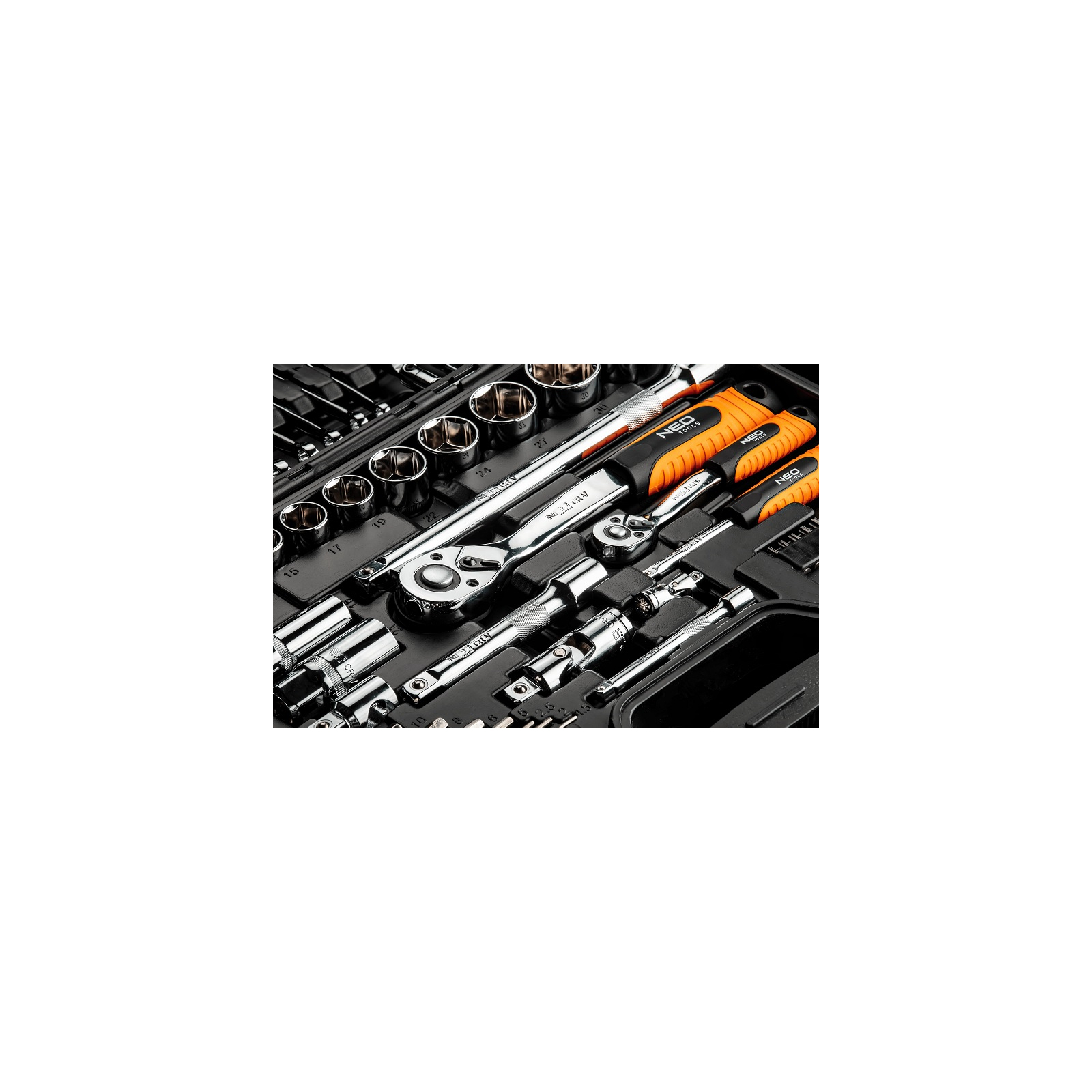 Набор инструментов Neo Tools 1/2", 1/4", CrV, 77 шт. (08-915) изображение 2