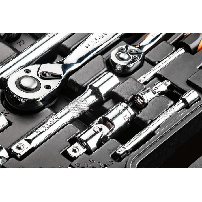 Набор инструментов Neo Tools 1/2", 1/4", CrV, 77 шт. (08-915) изображение 3