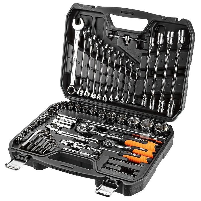 Набор инструментов Neo Tools 1/2", 1/4", CrV, 77 шт. (08-915) изображение 8