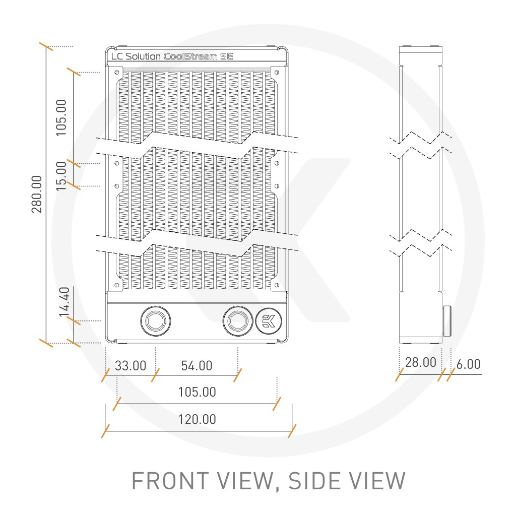 Радиатор охлаждения Ekwb EK-CoolStream SE 240 (Slim Dual) (3831109860465) изображение 3