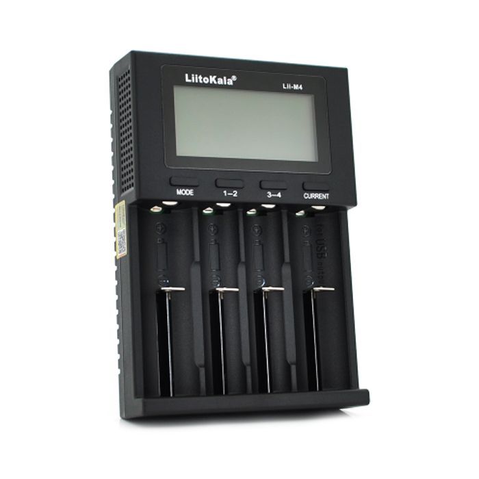 Зарядное устройство для аккумуляторов Liitokala 4 Slots, LED display, 5V Type C, 3.7V/1.2V AA/AAA 18650/26650/16340/14500/10440/18500 (Lii-M4)