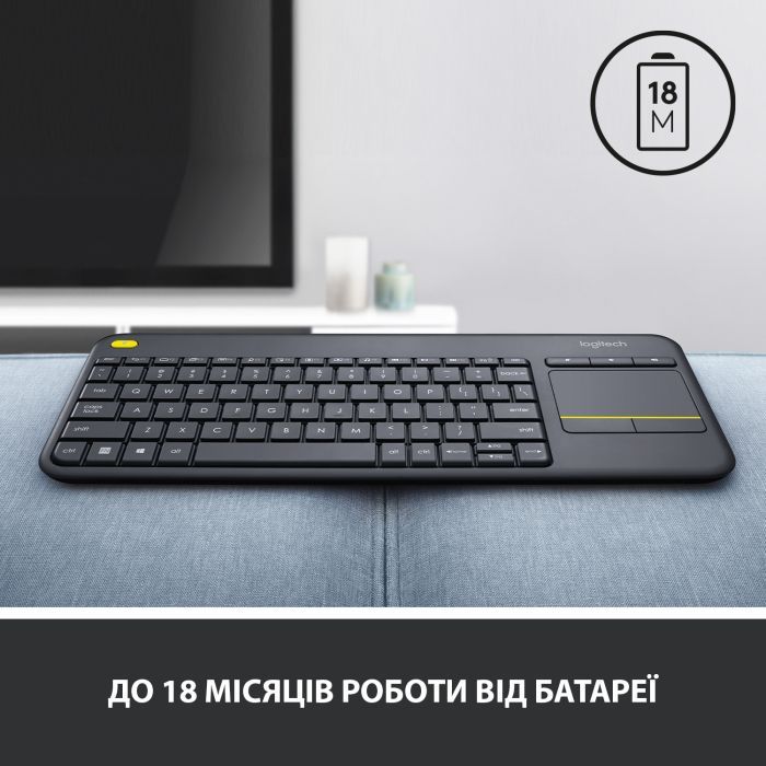 Клавіатура Logitech K400 Plus Touch Wireless UA Black (920-007145) зображення 7