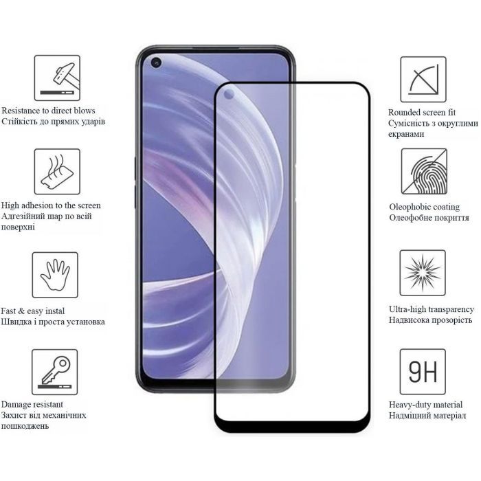 Скло захисне Drobak OPPO A76 (Black) (505041) зображення 2