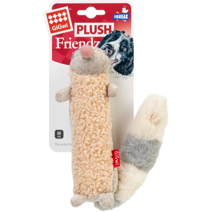 Игрушка для собак GiGwi Plush Енот с пискавкой 17 см (75310) изображение 2