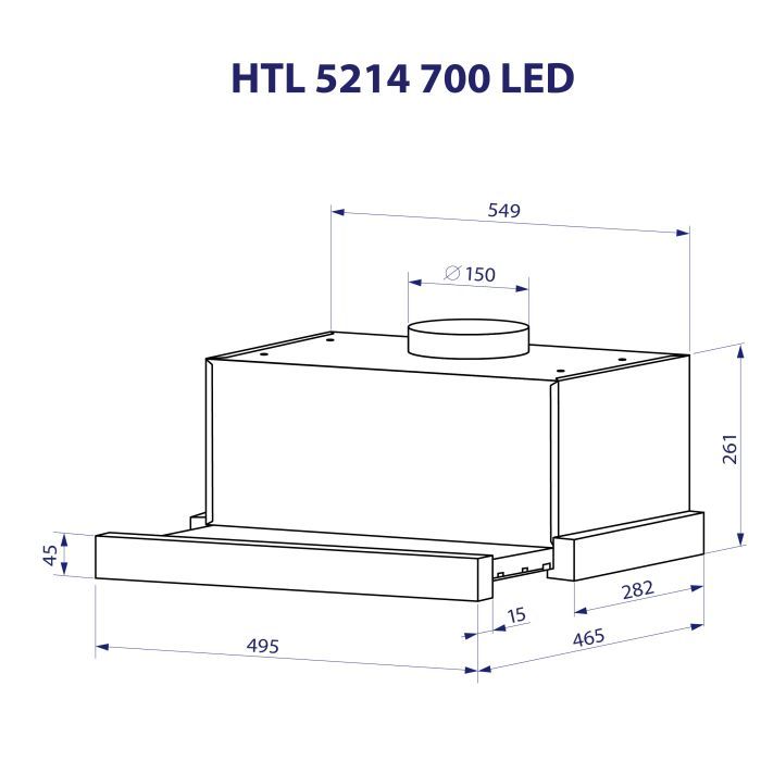 Витяжка кухонна Minola HTL 5214 BL 700 LED зображення 11