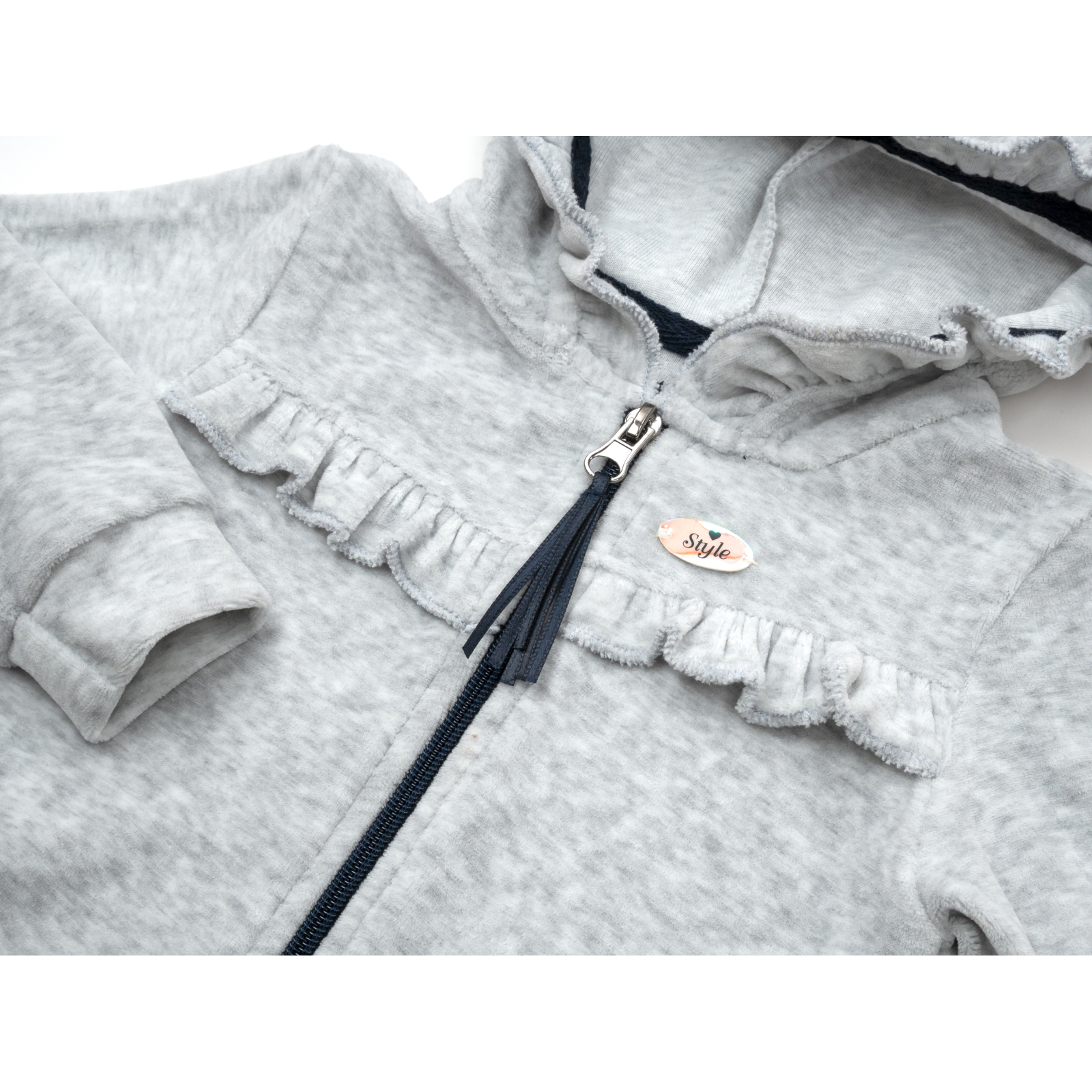 Набір дитячого одягу Miniworld велюровий (15377-62G-gray) зображення 6