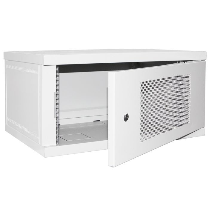 Шафа настінна Ipcom 6U, 600*450, перфоровані дверцята, RAL7035 (СН-6U-060х045-ДП-7035) зображення 2
