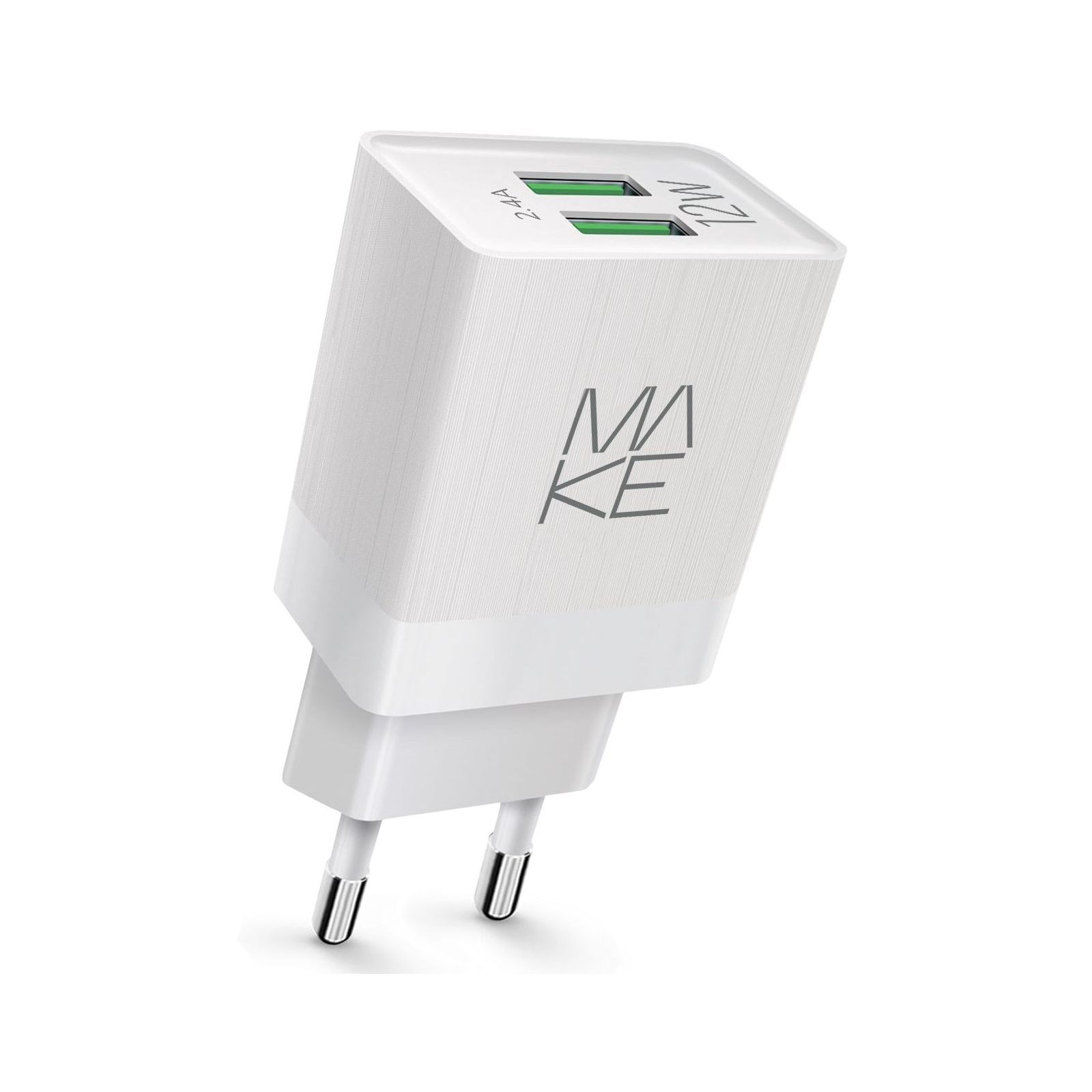 Зарядное устройство MAKE 12W 2.4A+2.4А White (MCW-221WH)
