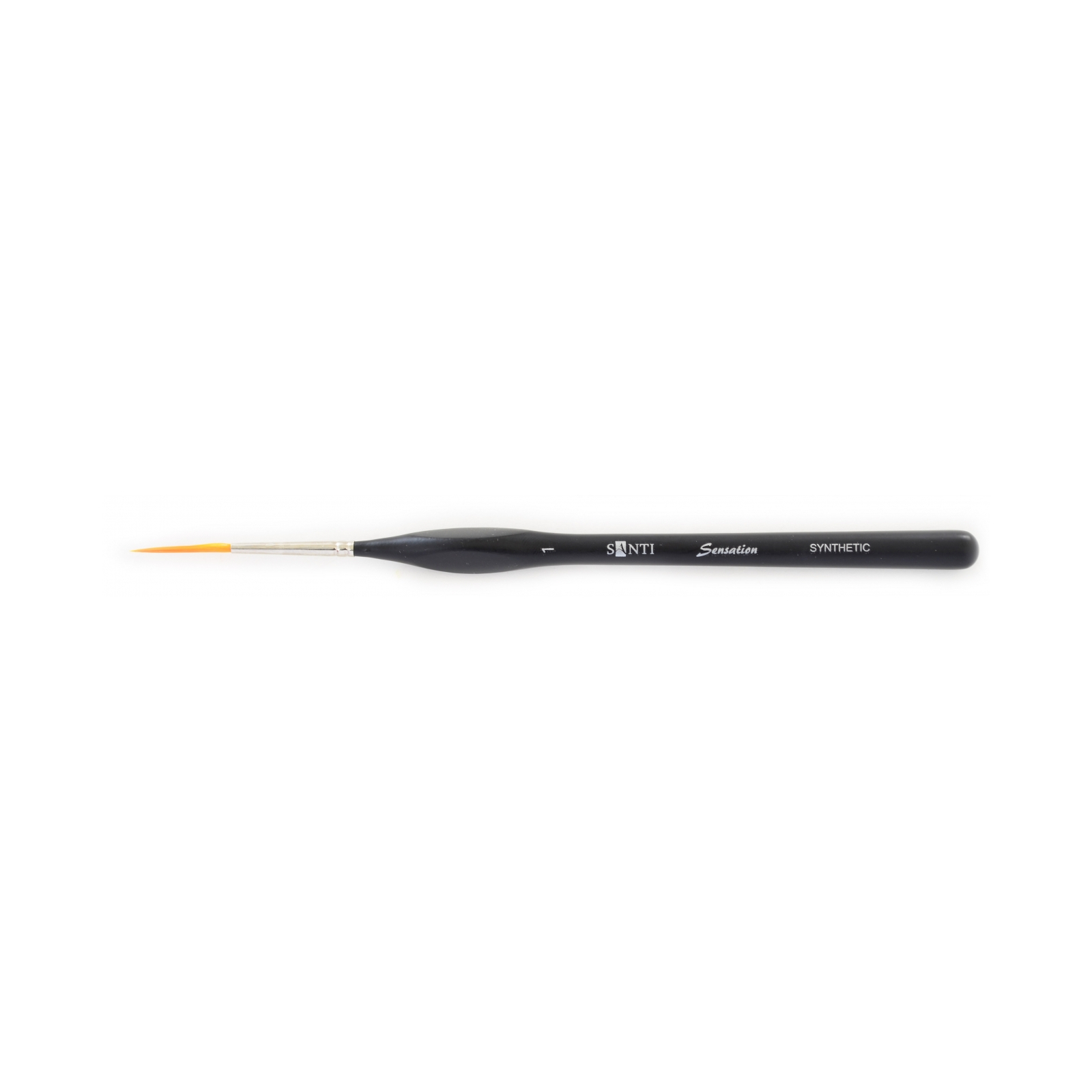 Кисточка для рисования Santi синтетика Sensation, короткая изогнутая ручка, лайнер, №1 (310763)