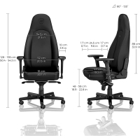 Кресло игровое Noblechairs Icon Gaming Black Edition (NBL-ICN-PU-BED) изображение 3