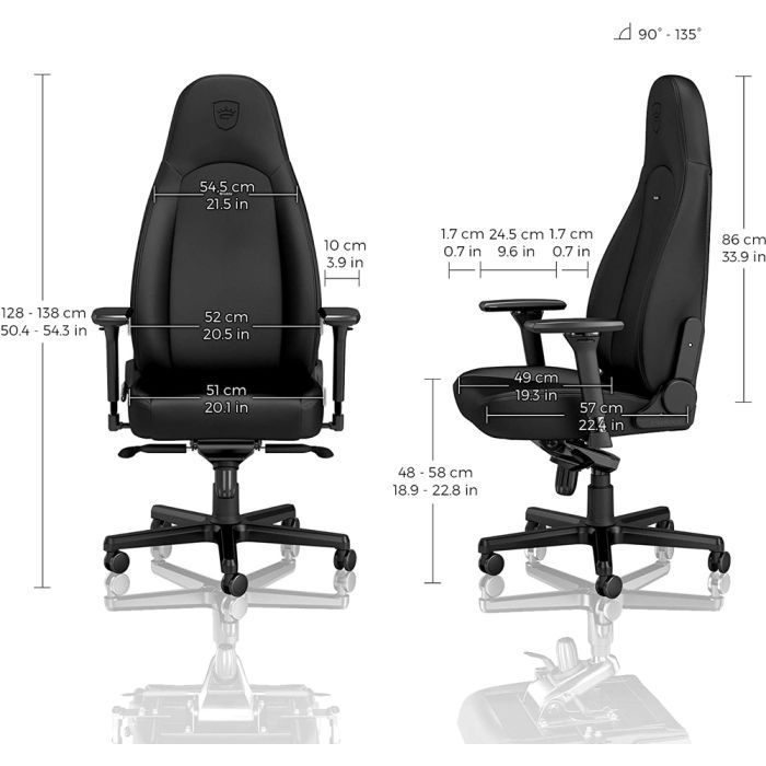Крісло ігрове Noblechairs Icon Gaming Black Edition (NBL-ICN-PU-BED) зображення 3