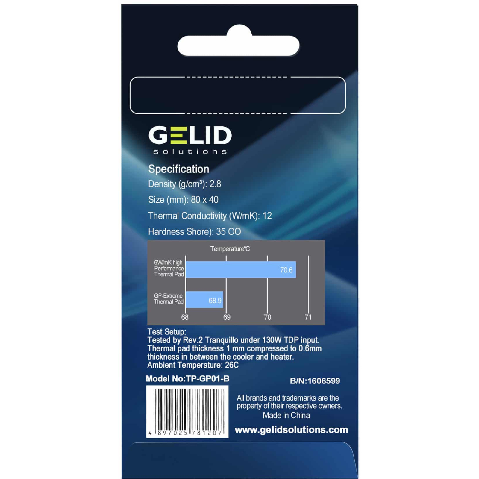 Термопрокладка Gelid Solutions GP-Extreme 80x40x3.0 mm (TP-GP01-E) зображення 4
