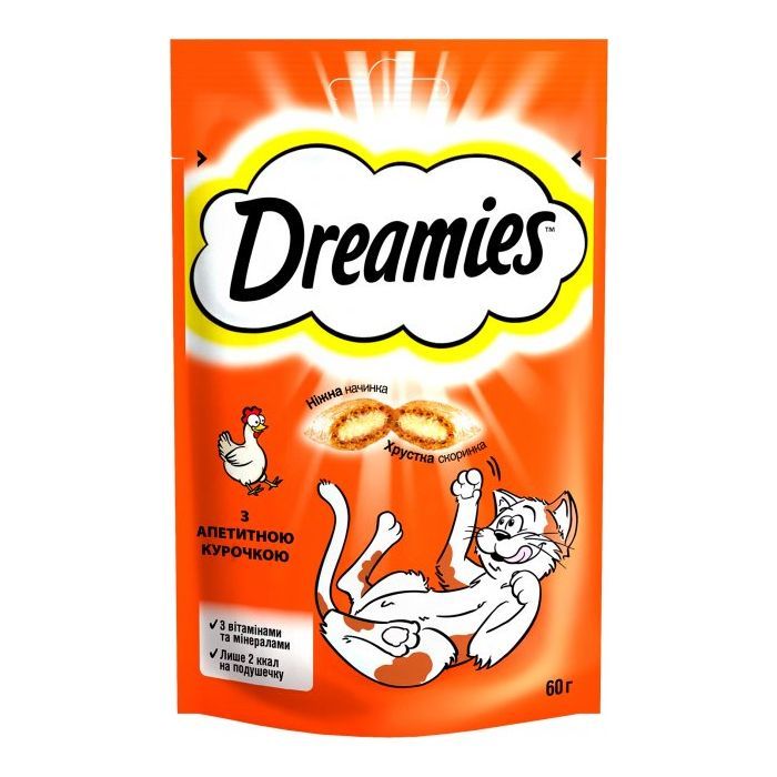Ласощі для котів Dreamies з куркою 60 г (4008429037894)