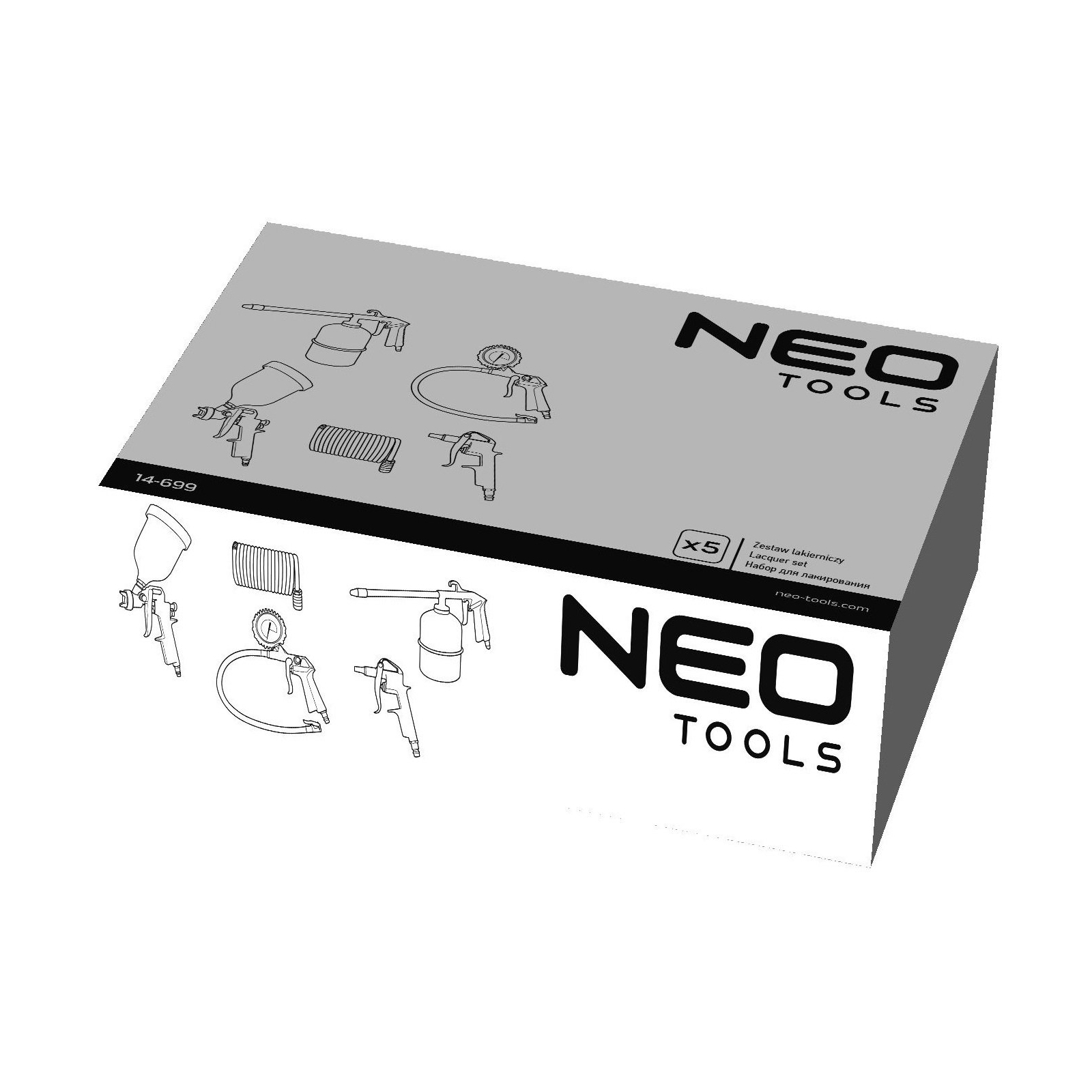 Набор инструментов Neo Tools пневматических, для окрашивания. 5 ед. (14-699) изображение 5