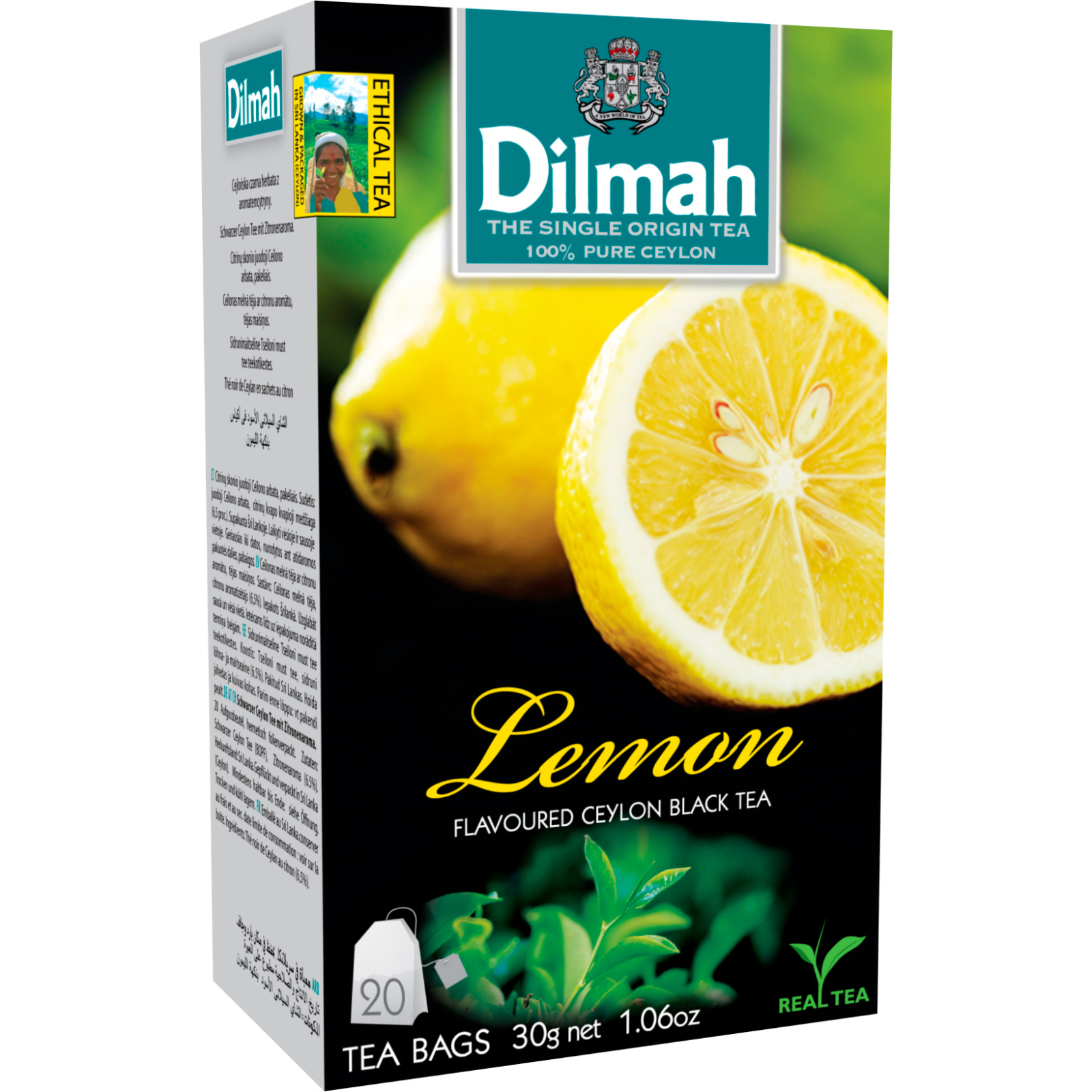 Чай Dilmah Черный с лимоном 20х1.5 г (9312631142129)