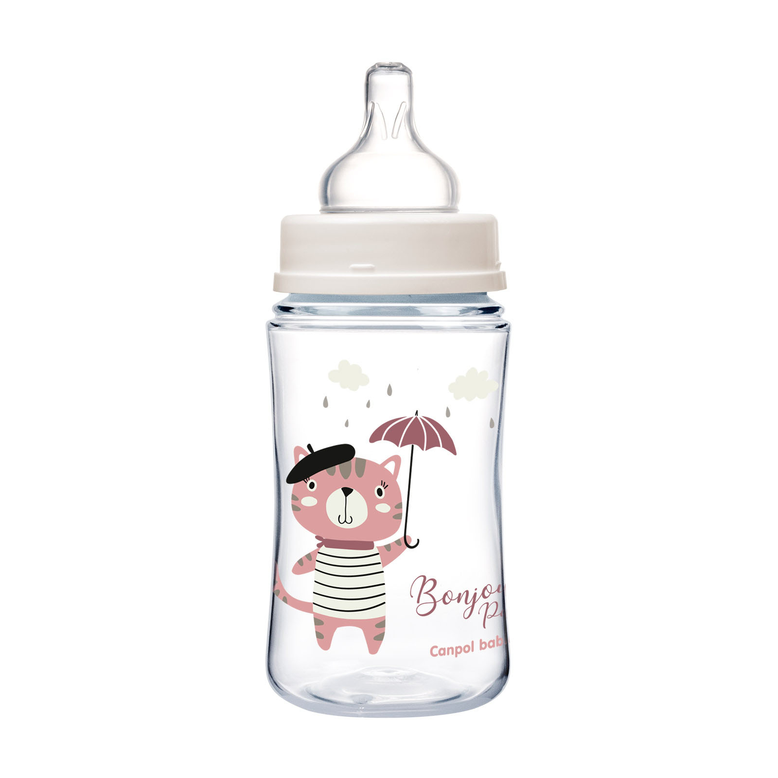 Бутылочка для кормления Canpol babies Bonjour Paris с широким отверстием 240 мл Розовая (35/232_pin) изображение 3