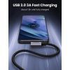 Дата кабель USB 3.0 AM to USB-C 1.0m 60W US385 90° Black Ugreen (20299) зображення 2