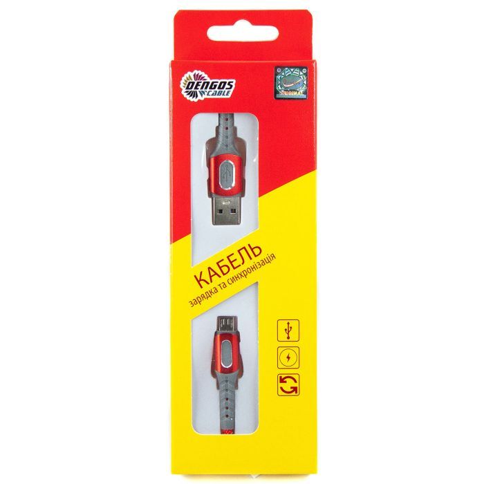 Дата кабель USB 2.0 AM to Micro 5P 1.0m red Dengos (NTK-M-LP-RED) изображение 4