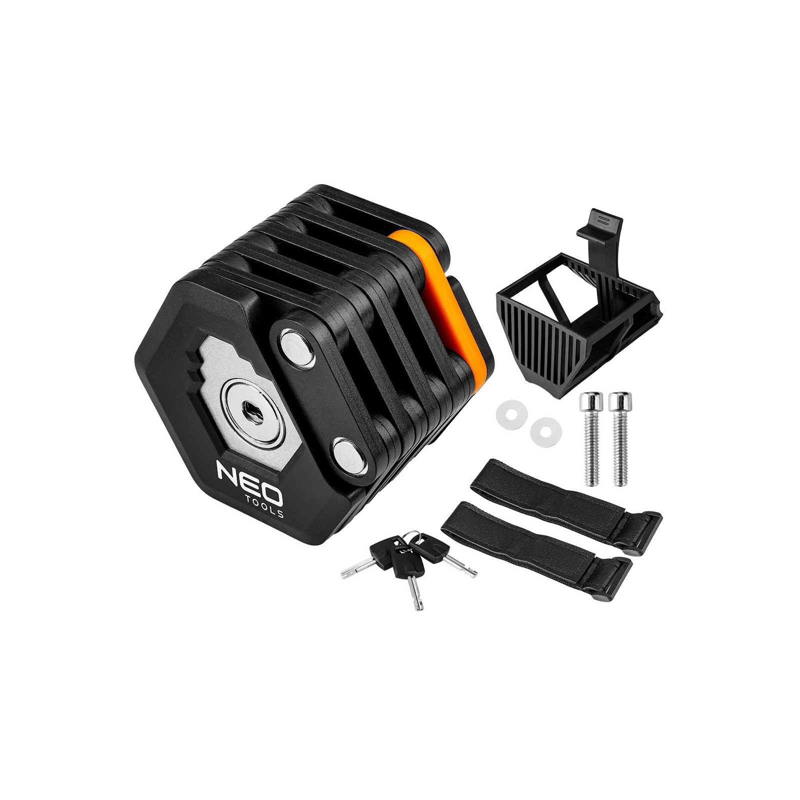 Замок велосипедний Neo Tools цинковий сплав + ABS пластик 78 см 0.62 кг (91-006)