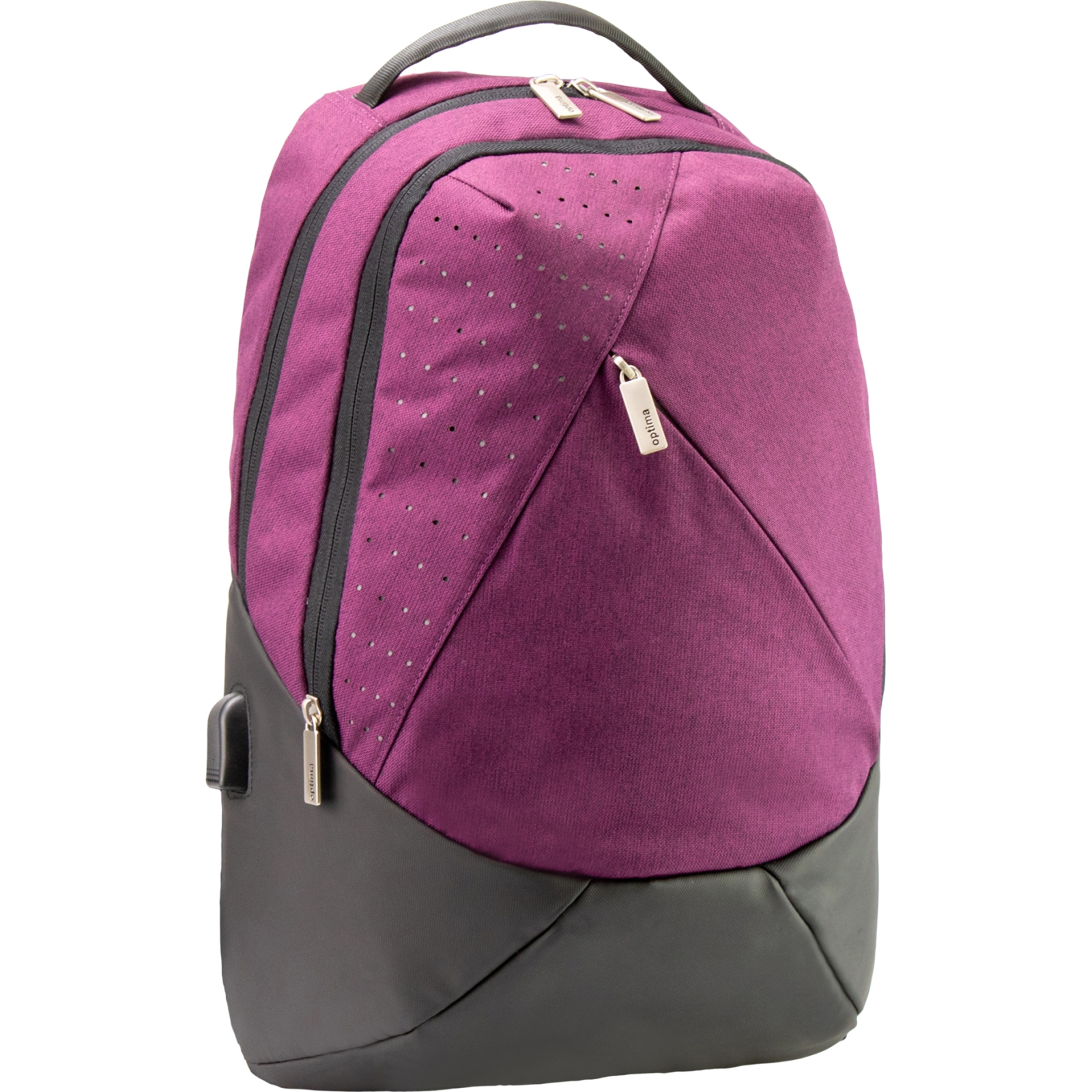 Рюкзак шкільний Optima 17.5" Techno жіночий 0.7 кг 16-25 л Фіолетовий з виділеними елементами (O96910-03)