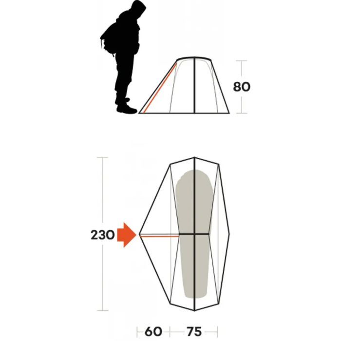 Палатка Ferrino Grit 1 Olive Green (91210MOOFR) (929602) изображение 3