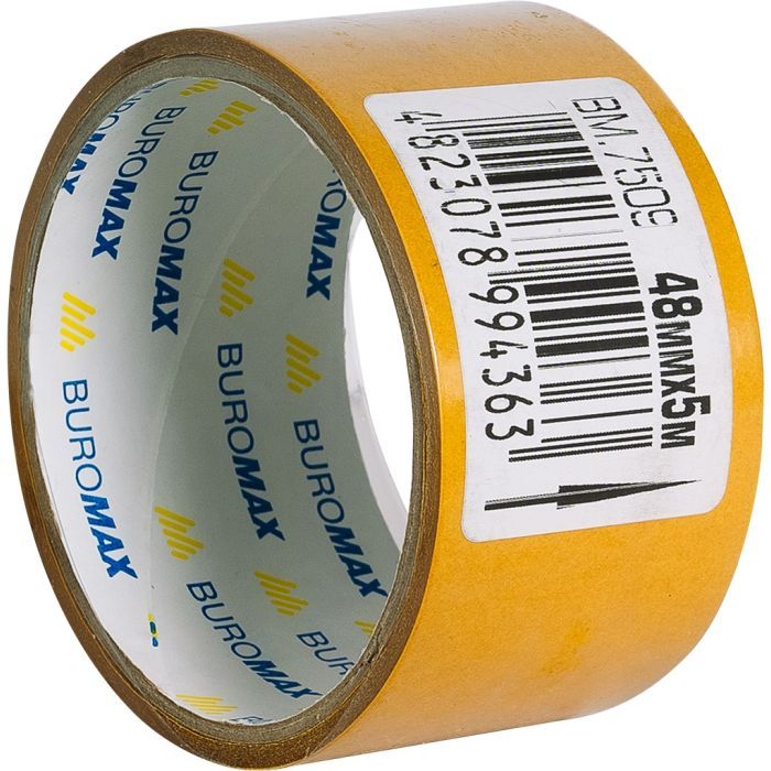 Скотч Buromax двосторонній на поліпропіленовій основі 48 мм х 5 м (BM.7509) зображення 2