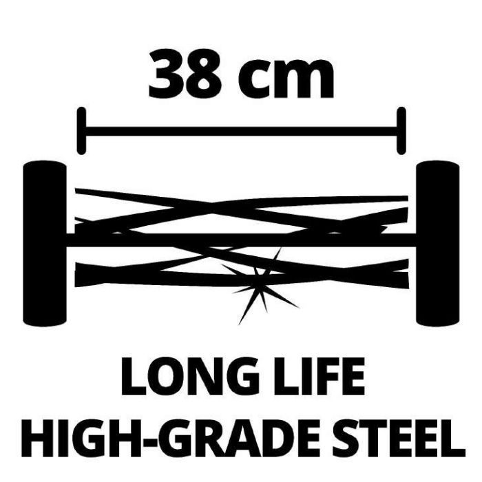 Газонокосарка Einhell GE-HM 18/38 Li - Solo, 18В, PXC, 38 см, 45 л, 14-38 мм, 10.5 кг (без АКБ і ЗП) (3414200) зображення 11
