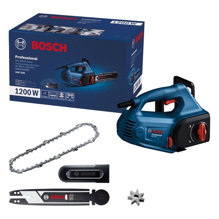 Цепная пила Bosch Professional для газобетонных блоков GAC 250, 1200 Вт, 330 мм, 3/8 (0.601.2B6.020) изображение 2