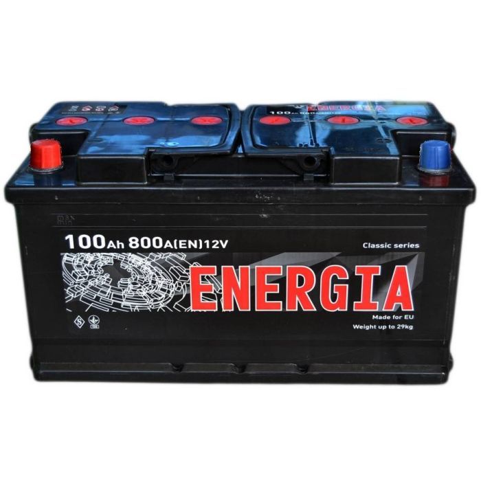 Аккумулятор автомобильный ENERGIA 100Ah (+/-) (800EN) (22393)