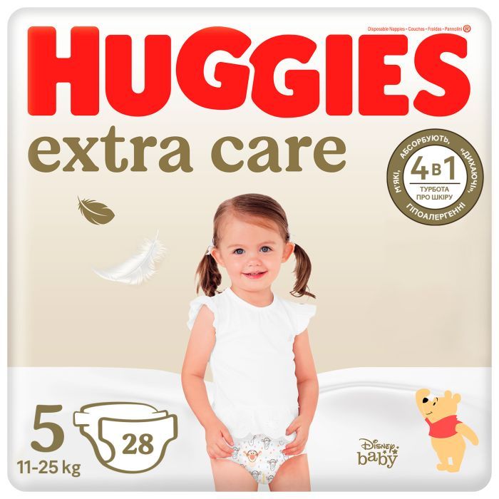 Подгузники Huggies Extra Care Size Размер 5 (11-25 кг) 66 шт (5029053583174)