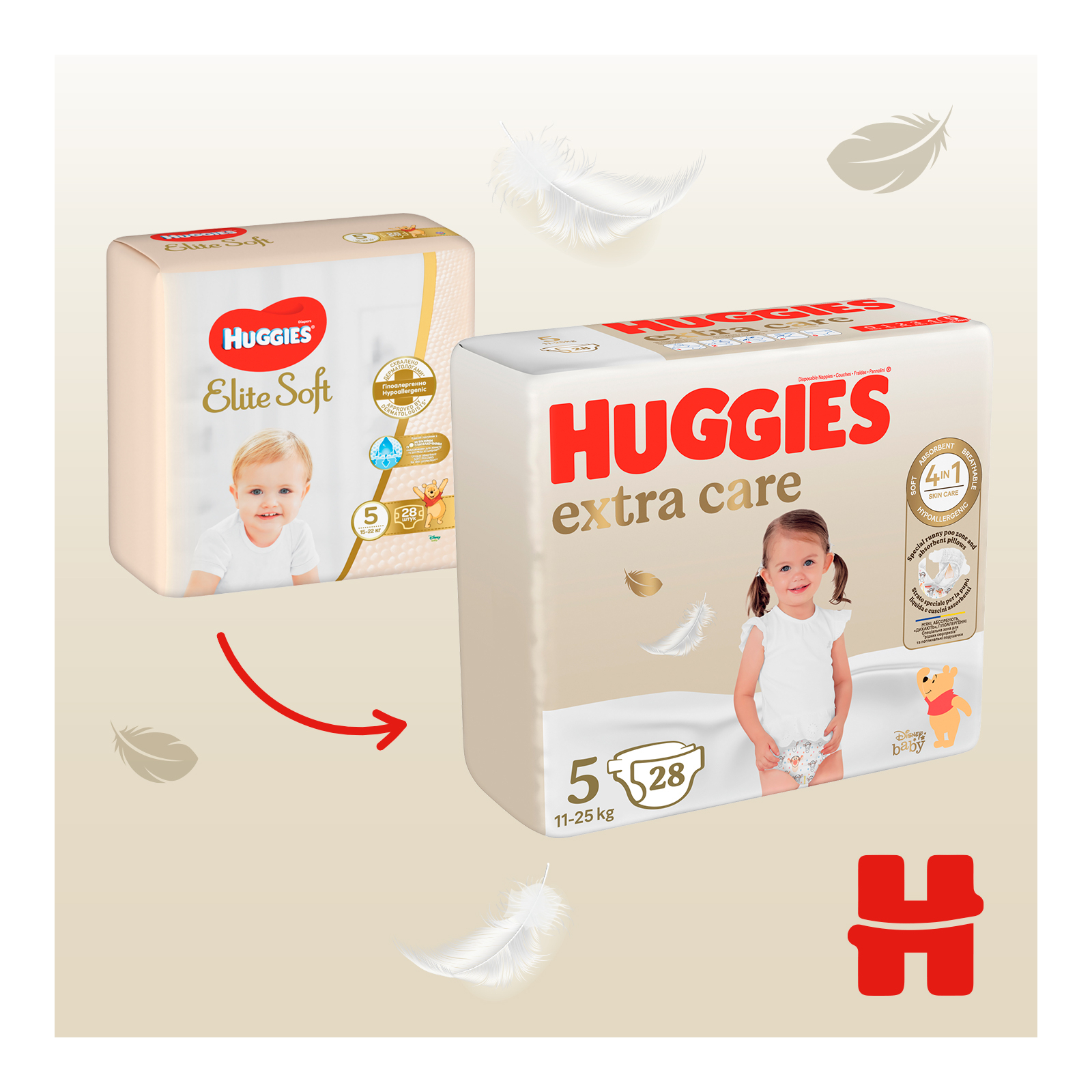 Підгузки Huggies Extra Care Size 5 (11-25 кг) 28 шт (5029053583150) зображення 3