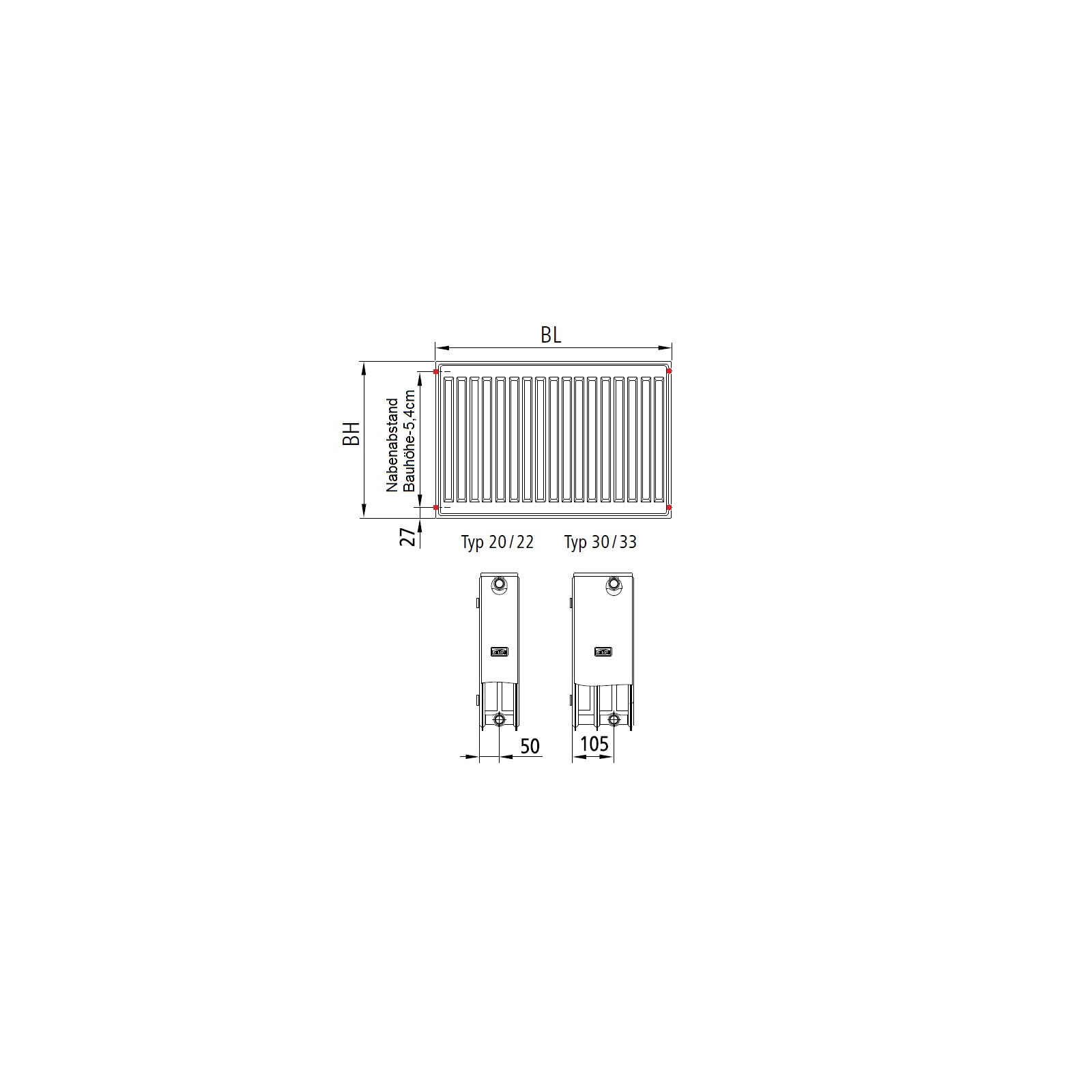 Радіатор опалення Kermi Profil-K, FKO, 22 тип, 200x800мм (FK0220200801NXK) зображення 4